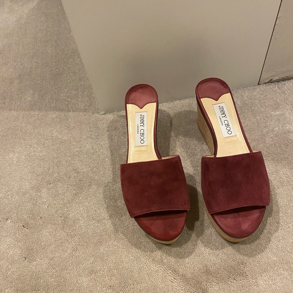 Jimmy Choo Suede Mule Wedge